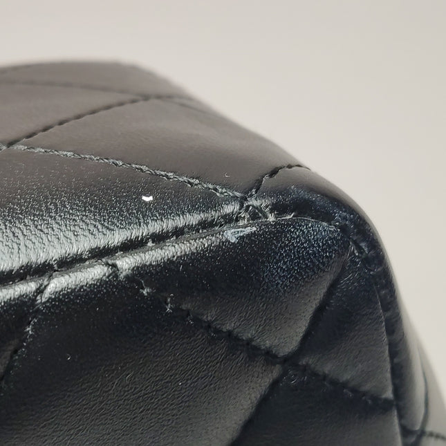 Chanel Classic Flap Jumbo Black Lambskin Leather Single Flap with Silver Hardware 2009-2010