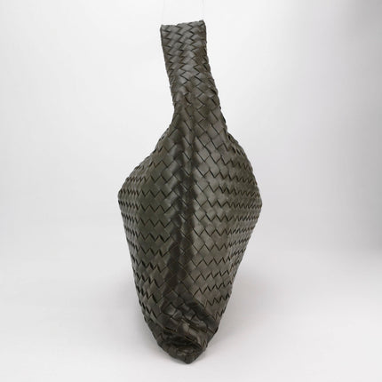Bottega Veneta Hop Large Leather Dark Olive Green Hobo Bag
