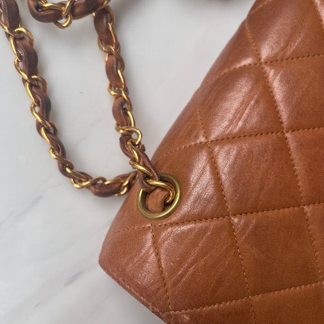 Sold Chanel Double Sided Classic Flap Caramel Leather Handbag
