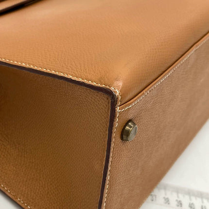 Hermes Kelly 28 Sellier Brown Gold Epsom Leather Gold Hardware 1985