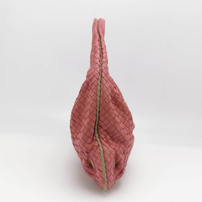 Sold Bottega Veneta Intrecciato Hobo Bag Cherry Blossom Pink Flower Cutout Medium 40cm