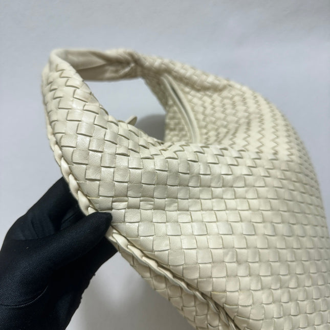 Sold Bottega Veneta Hobo Bag Large Leather Milk White 47cm