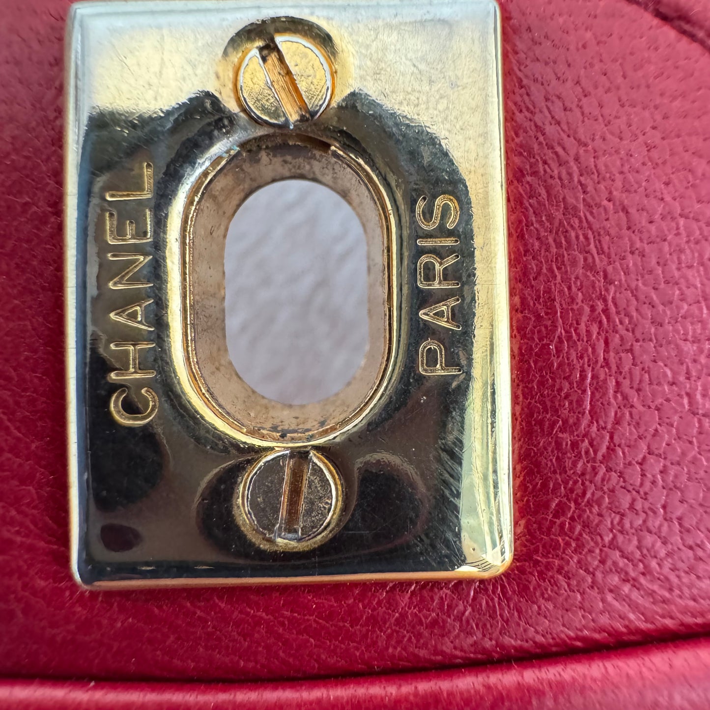 Chanel Classic Flap Vintage 1989 Red Lambskin Leather with 24k Gold Hardware