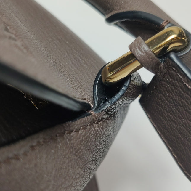 Loewe Puzzle Small Leather Dark Chocolate Brown Crossbody Bag New Design