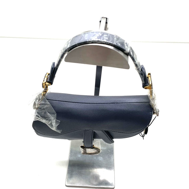 Sold Dior Saddle Mini Silk Blue with Crystal Embedded Buckles