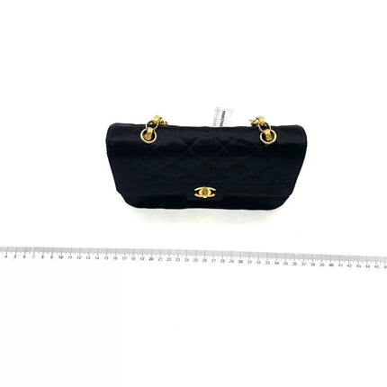 Chanel Diana Flap Bag Mini Black Silk Satin Bijou Chain
