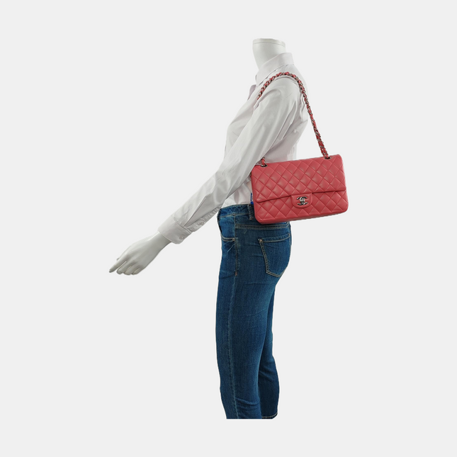 Chanel Timeless Classic Flap Medium Pink Lambskin Leather Gold Hardware