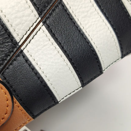 Loewe Puzzle Small Black White Brown Stripes Crossbody Bag