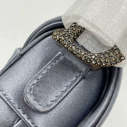 Sold Dior Saddle Mini Silk Blue with Crystal Embedded Buckles