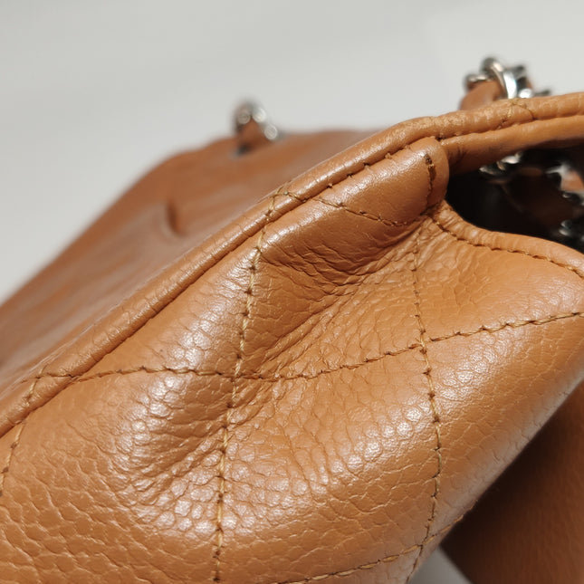 Chanel Classic Flap Rectangular Mini Tan Brown Caviar Leather