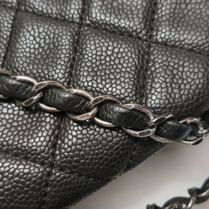 Chanel Now and Forever Large Jumbo Flap Bag Black Lambskin Silver Hardware
