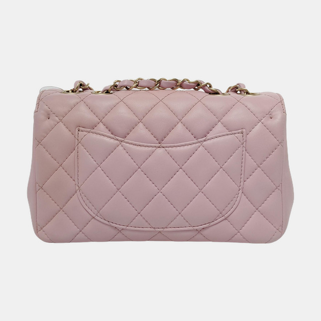 Chanel Diana Flap Small Pink Lambskin Leather Double Chain Gold Hardware 2015-2016