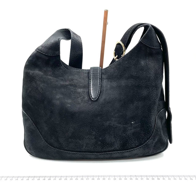 Gucci Jackie 1961 Medium Black Suede Leather Bag