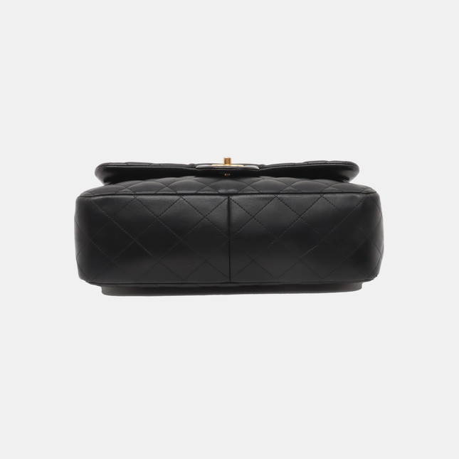 Chanel Classic Flap Jumbo Black Lambskin Leather Double Flap Gold Hardware, 2010-2011
