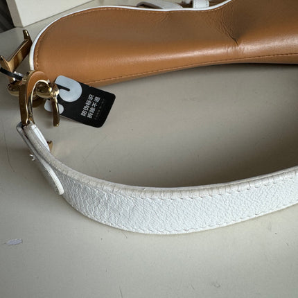 Dior Saddle Vintage Brown Leather and Silk Interior Shoulder Bag