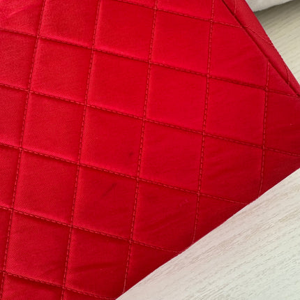 Chanel Classic Flap Medium Vintage Red Nylon Satin with 24k Gold Plated HW