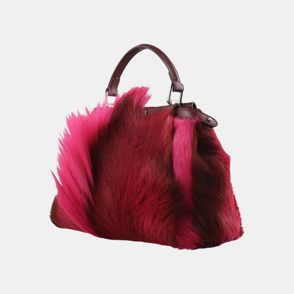 Fendi Peekaboo Mini Gazelle Fur Burgundy, Fall Winter 2014