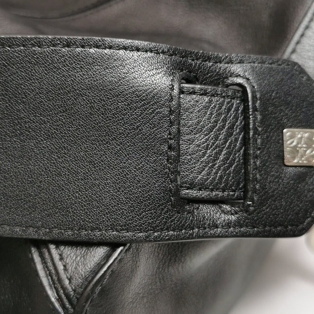 Loewe Puzzle Large Black Smooth Leather White Logo