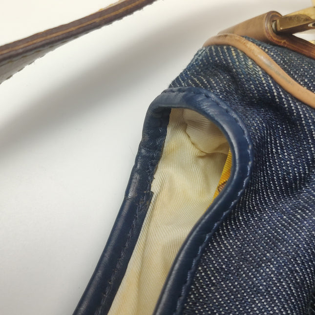 Dior Saddle Vintage Navy Denim with Silk Lining and Leather Trim