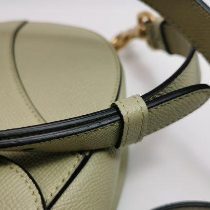 Dior Saddle Medium 2022 Mint Green Grained Leather Handbag with Leather Strap