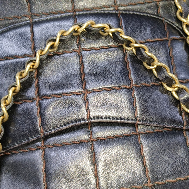 Chanel Chocolate Bar Black Flap Bag Gold Hardware, 2002-2003
