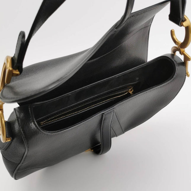 Sold Dior Saddle 2020 Medium Lambskin Leather Bag Black