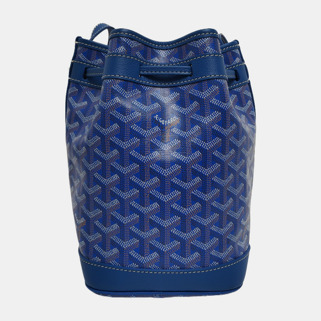 Goyard Petit Flot Drawstring Bucket Bag Blue Goyardine Crossbody Bag