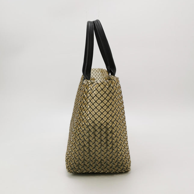 Bottega Veneta Cabat Large Intreccio Transparent Leather and PVC Tote Bag