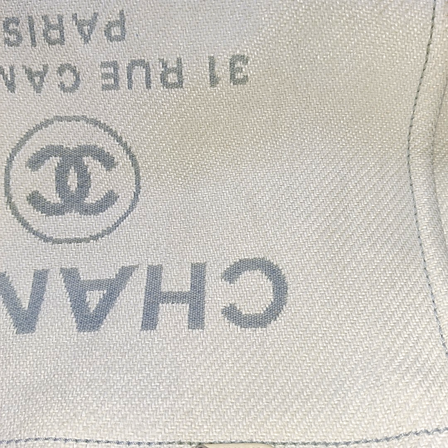 Chanel Deauville Tote Light Blue Denim Leather Trim Small 32cm