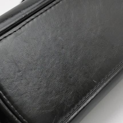 Chanel Gabrielle Large Tote Black Crumbled Calfskin Leather Silver Hardware