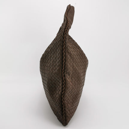 Bottega Veneta Veneta Hobo Maxi Dark Brown Lambskin Leather 53cm