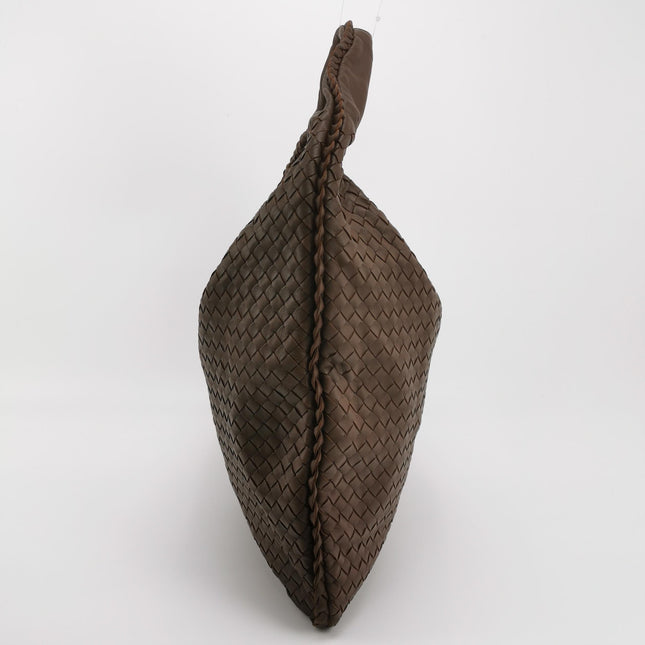 Bottega Veneta Veneta Hobo Maxi Dark Brown Lambskin Leather 53cm