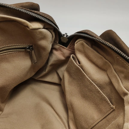 Chanel Brown Diamond Stitch Tote Calfskin Leather Zipper Bowler 2005-2006