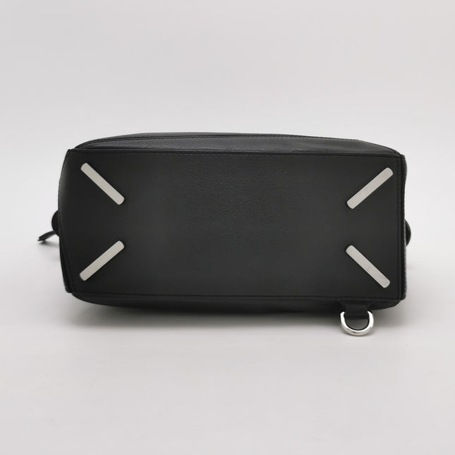 Loewe Puzzle Small Black Smooth Leather White Logo With Metal Feet 2016