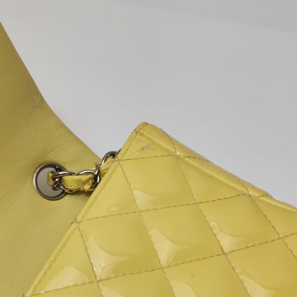 Chanel Classic Flap Rectangular Mini Yellow Patent Leather Silver HW, 2014-2015