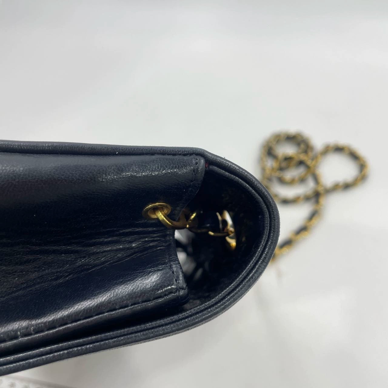 Chanel Diana CC Flap Bag Small Vintage Black Lambskin Leather with 24k Gold HW, 1989-1991