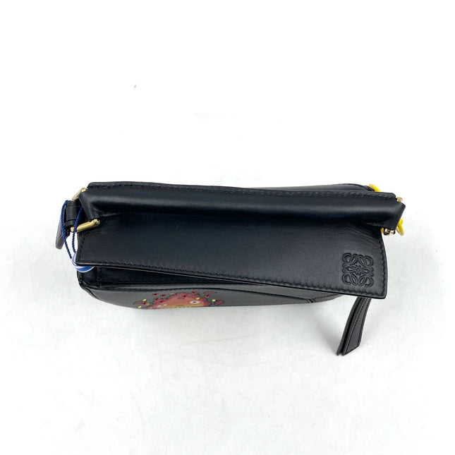 Loewe x Howl's Moving Castle Studio Ghibli Collection Puzzle Calcifer Mini Black Crossbody Bag