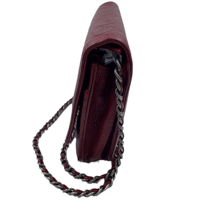 Sold Chanel Wallet on Chain Boy Half Flap Red Caviar Leather