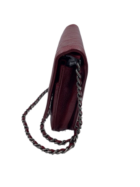 Sold Chanel Wallet on Chain Boy Half Flap Red Caviar Leather