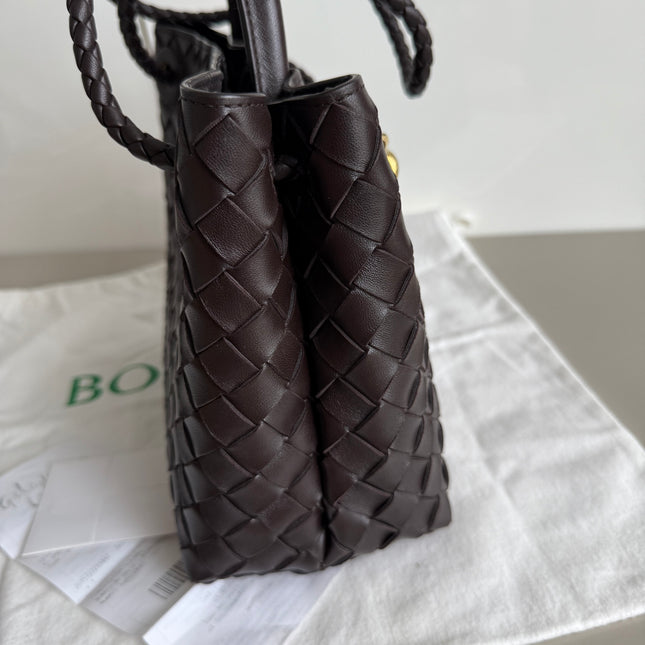 Bottega Veneta Small Andiamo Fondant Dark Chocolate Brown Intrecciato Handbag