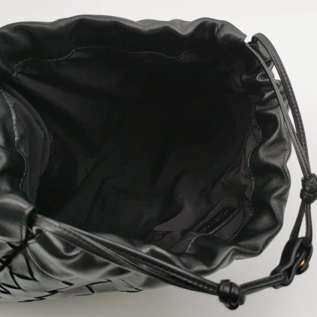 Bottega Veneta Dustbag Black Intrecciato Leather Shoulder Bag