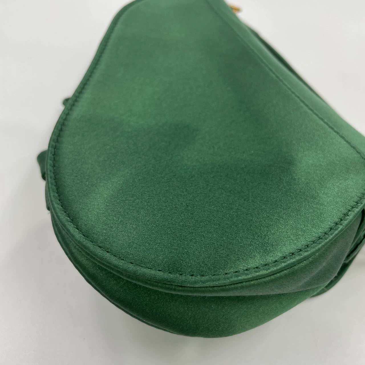 Dior Saddle Mini 2019 Silk Emerald Green with crystals