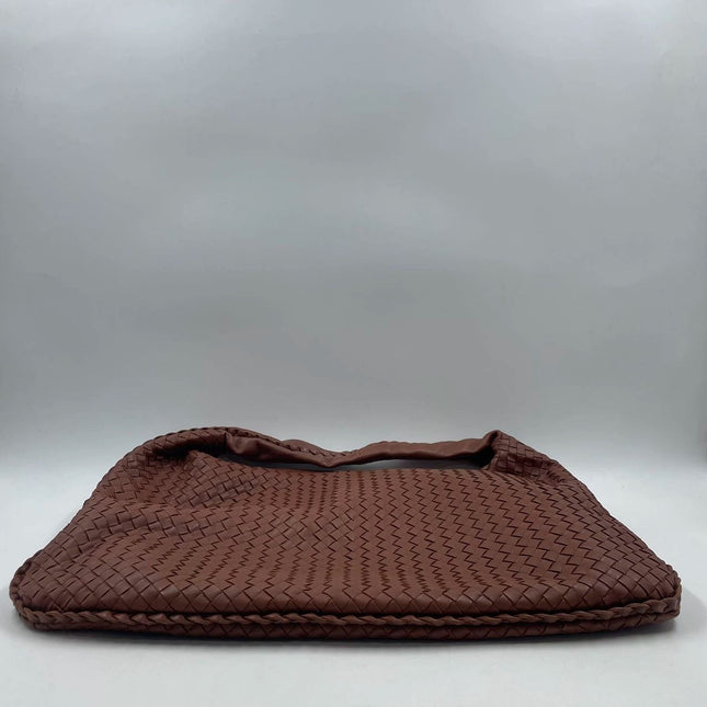 Sold Bottega Veneta Intrecciato Hobo Bag in Brown Red Nappa leather Large