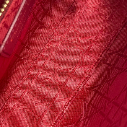 Lady Dior Mini Burgundy Lambskin Leather Gold HW Chain Strap