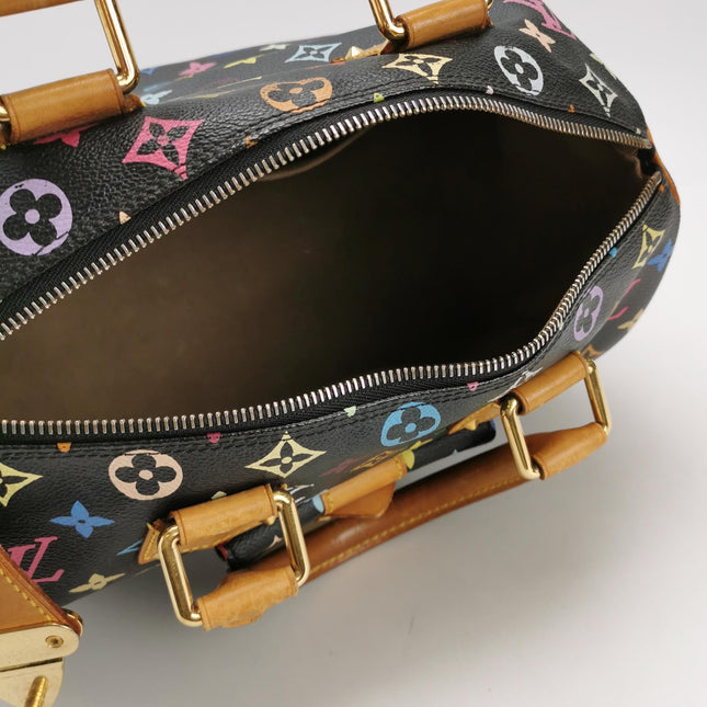 Louis Vuitton x Takashi Murakami Speedy 30 Lock Black Multicolor