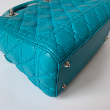 Sold Lady Dior Medium Bag Blue Cannage Lambskin Leather