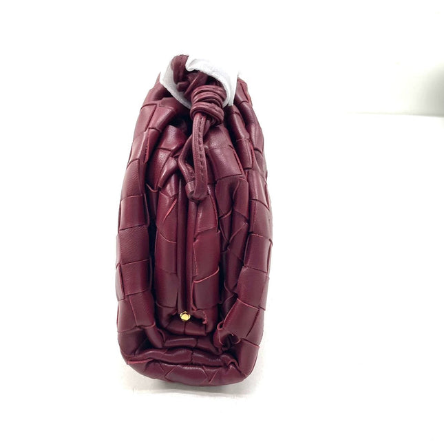 Bottega Veneta Pouch Mini Intrecciato Burgundy Leather Crossbody Bag