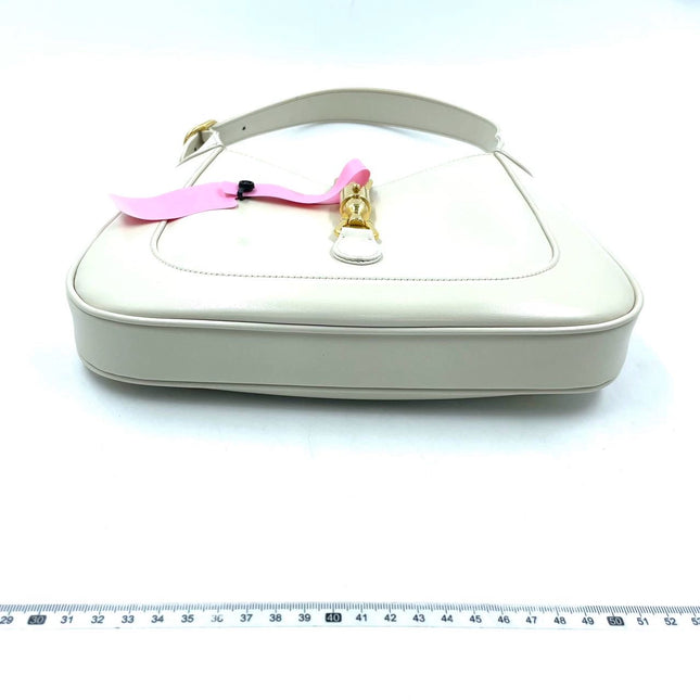 Gucci Jackie 1961 White Leather Bag with Adjustable Strap Size Small