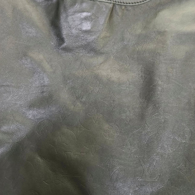 Louis Vuitton Atlantis Large Black Monogram Leather Bucket Bag with Pouch