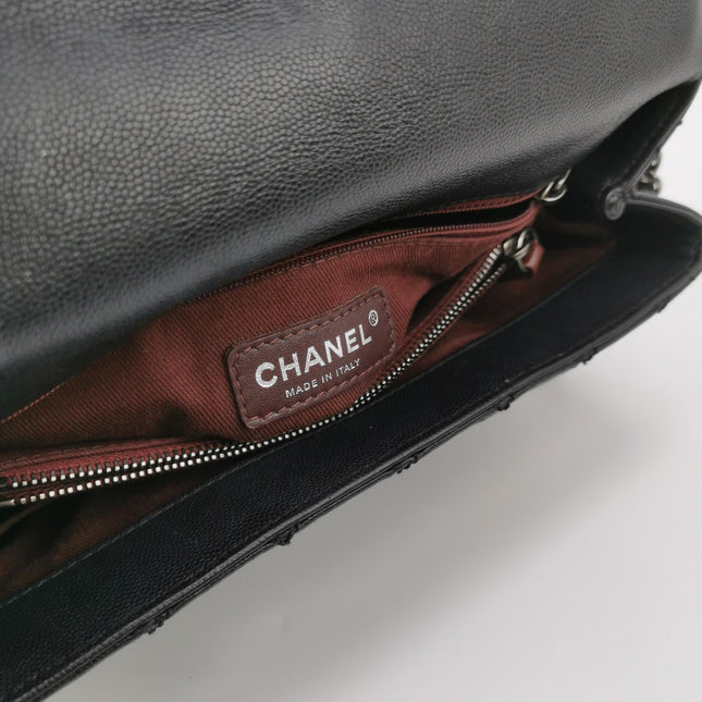 Chanel Coco Handle Medium Black Caviar Leather Silver Hardware, 2016